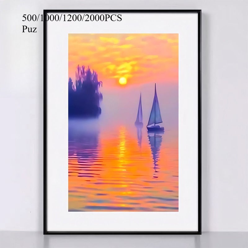 500 2000 قطعة ألغاز للبالغين، سطح صامت مع لوحة فنية حائطية، قطع كرتون سميكة، ألغاز محمولة متقدمة، هدية مثالية للمكتب، حجم 500 قطعة 14.96 × 20.47 بوصة - Image 1