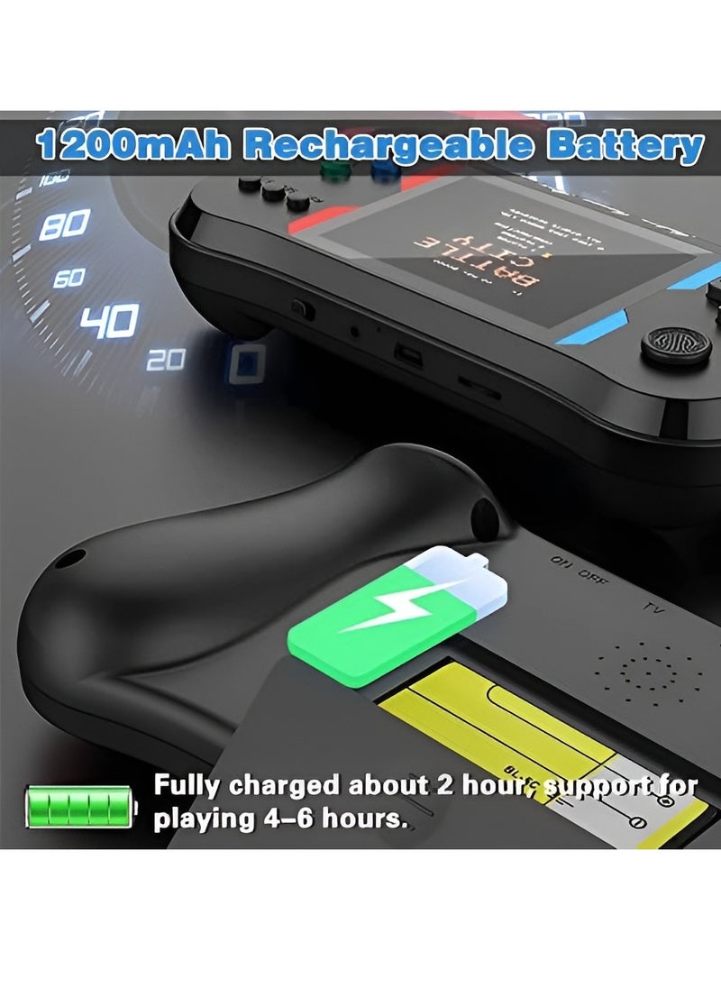 WOW - Handheld Game Console for Kids Adults 3.5'' LCD Screen Retro Handheld Video Game Console Preloaded 500 Classic Retro Video Games with Rechargeable Battery Support 2 Players and TV Connection (AA) - Image 1