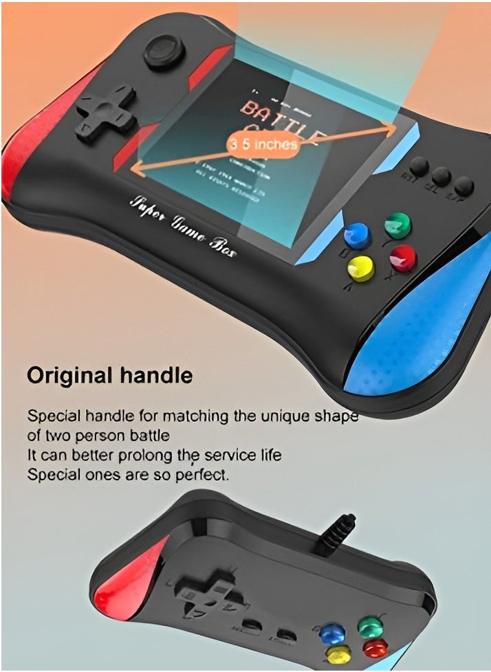 WOW - Handheld Game Console for Kids Adults 3.5'' LCD Screen Retro Handheld Video Game Console Preloaded 500 Classic Retro Video Games with Rechargeable Battery Support 2 Players and TV Connection (AA) - Image 1