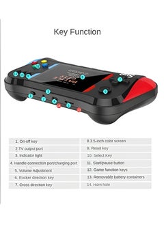 WOW Handheld Game Console for Kids Adults 3.5'' LCD Screen Retro Handheld Video Game Console Preloaded 500 Classic Retro Video Games with Rechargeable Battery Support 2 Players and TV Connection (AA)  - Image 3