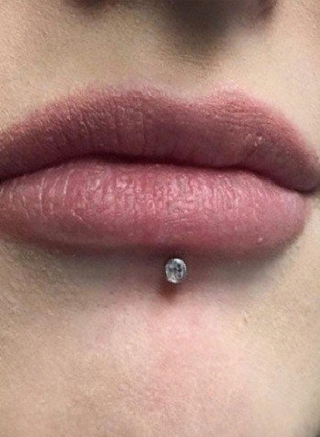 QWALIT Plastic Medusa Piercing Jewelry Lip Piercing Jewelry Labret Jewelry Monroe Piercing Jewelry 16g Labret Piercing Jewelry Threadless Labret Clear Cartilage Earrings Helix Earrings Stud, Metal, - Image 5