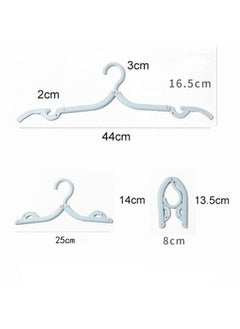 Generic 10PCs Folding Clothes Hanger, Travel Portable Clothes Hanger, Business Travel Folding Clothes Hanger, Multi functional Household Clothes Hanger（blue）  - Image 1