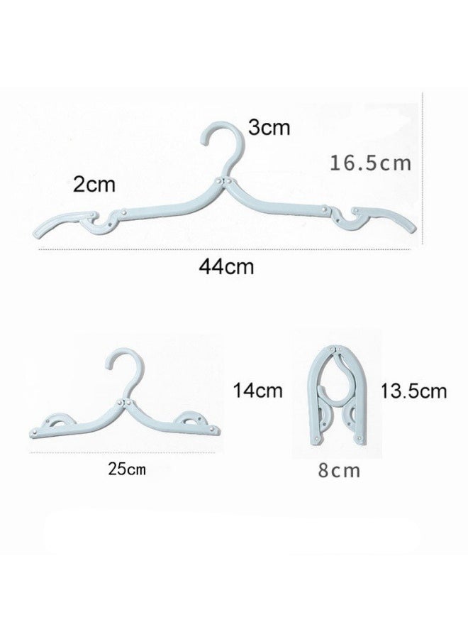 Generic 10PCs Folding Clothes Hanger, Travel Portable Clothes Hanger, Business Travel Folding Clothes Hanger, Multi functional Household Clothes Hanger（blue）  - Image 1