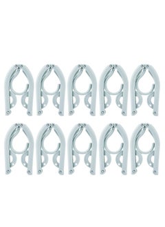 Generic 10PCs Folding Clothes Hanger, Travel Portable Clothes Hanger, Business Travel Folding Clothes Hanger, Multi functional Household Clothes Hanger（blue）  - Image 2