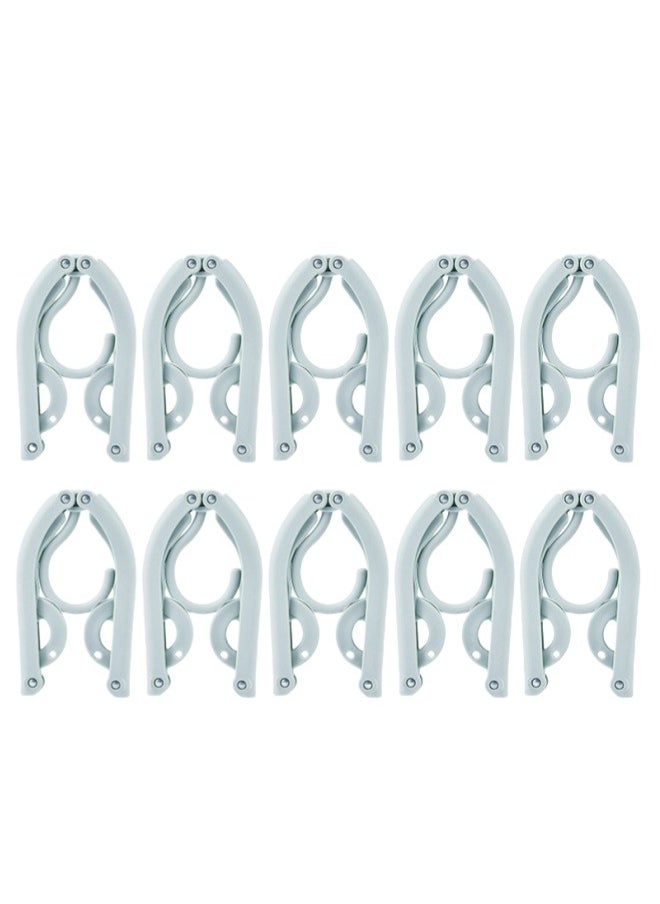 Generic 10PCs Folding Clothes Hanger, Travel Portable Clothes Hanger, Business Travel Folding Clothes Hanger, Multi functional Household Clothes Hanger（blue）  - Image 2