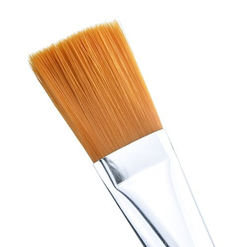 Mudder Facial Mask Brush Makeup Brushes Cosmetic Tools with Clear Plastic Handle, 5 Pack (Silver with Yellow Brush) - Image 3