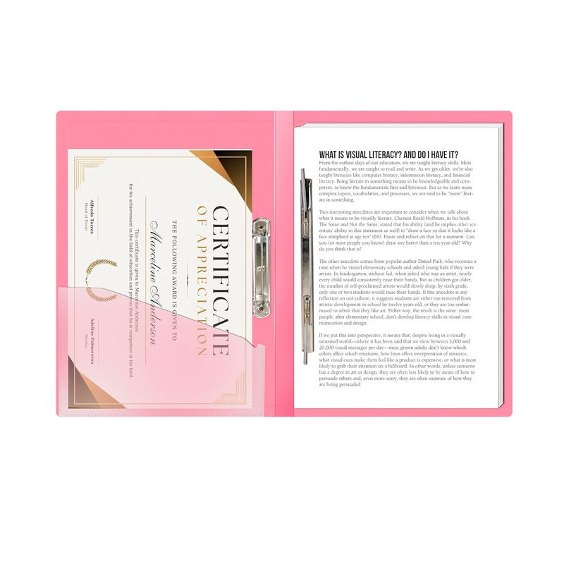 Shuban 2 Pack Durable Plastic FC Size Cobra Spring Clip File Folder, File for Document Holder Certificates Holder- Assorted Color - Image 4