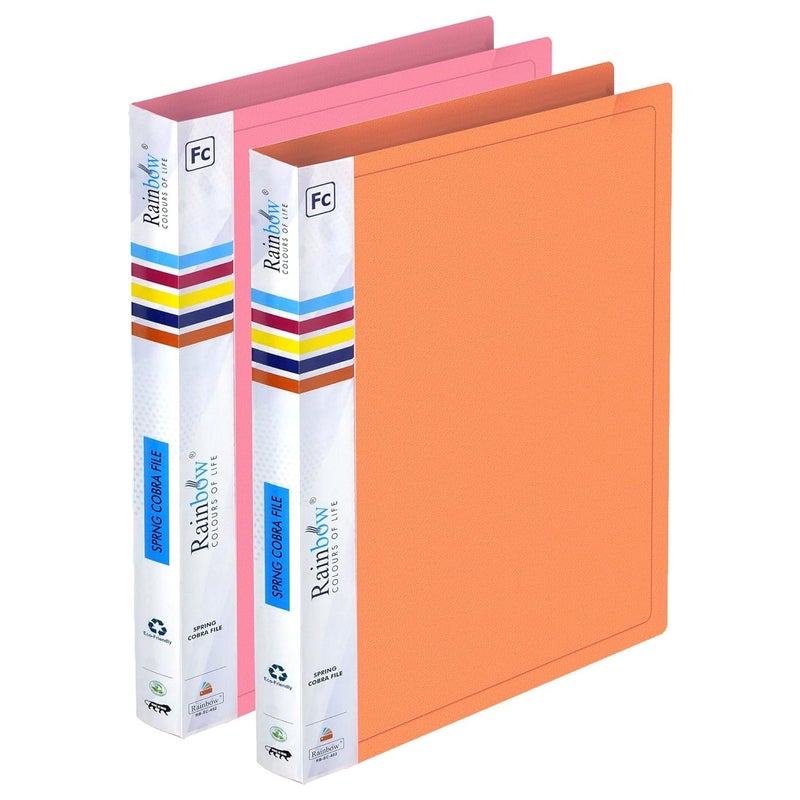 Shuban 2 Pack Durable Plastic FC Size Cobra Spring Clip File Folder, File for Document Holder Certificates Holder- Assorted Color - Image 1