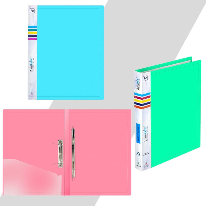 Shuban 2 Pack Durable Plastic FC Size Cobra Spring Clip File Folder, File for Document Holder Certificates Holder- Assorted Color - Image 3