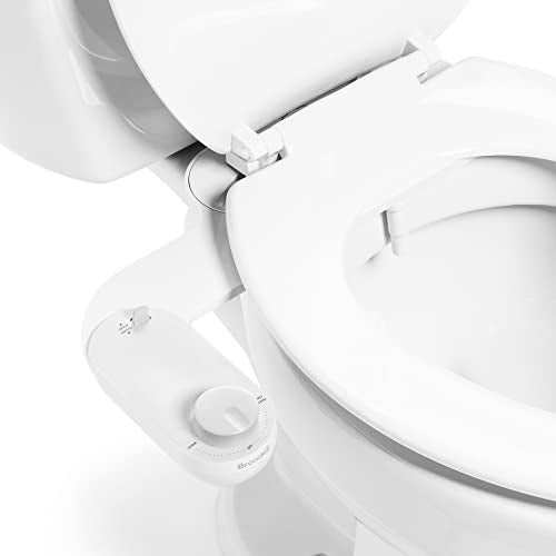 Brondell Fresh Spa Adjustable Bidet Attachment FSA15 for Toilet Seats with Adjustable Single Nozzle Side Arm Control Thin Profile White Ambient Temperature - Image 1