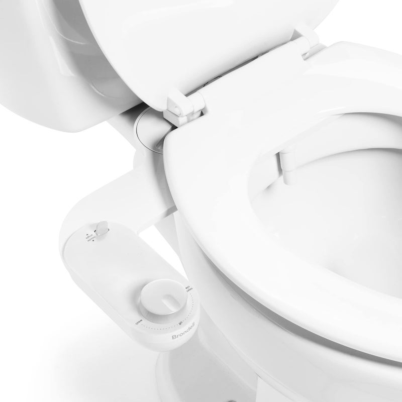 Brondell Fresh Spa Adjustable Bidet Attachment FSA15 for Toilet Seats with Adjustable Single Nozzle Side Arm Control Thin Profile White Ambient Temperature - Image 2