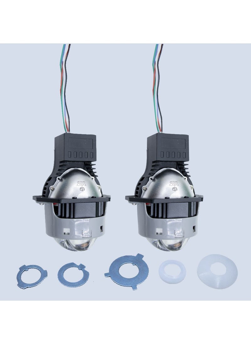 Toby's Toby's 150watts/Pair Led Lens Plus-1 3Inch Bi LED Projector Lenses For Headlight  6000K Auto Lamp 15000LM Car Lights Retrofit Kits Hyperboloid Lens  - Image 2
