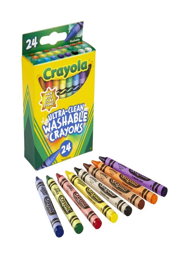 Crayola Washable Crayons, School Supplies, 24 Count - Image 1
