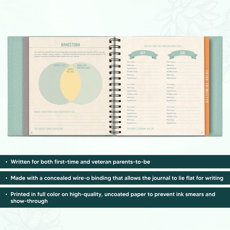 Studio Oh! Guided Pregnancy Journal by Studio Oh! - Bump for Joy - 9" x 9" - Beautifully Illustrated Hardcover Journal with Storage Pockets Creates a Keepsake of Maternity Memories - Image 2