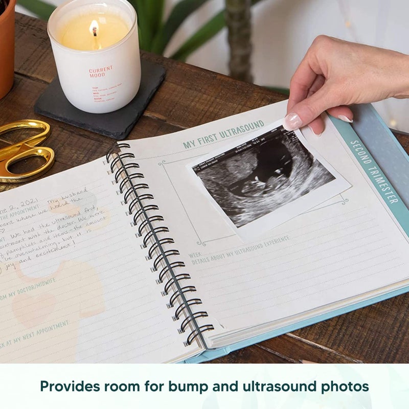 Studio Oh! Guided Pregnancy Journal by Studio Oh! - Bump for Joy - 9" x 9" - Beautifully Illustrated Hardcover Journal with Storage Pockets Creates a Keepsake of Maternity Memories - Image 3