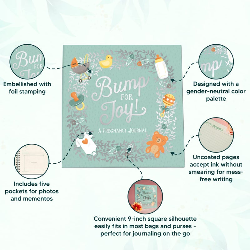 Studio Oh! Guided Pregnancy Journal by Studio Oh! - Bump for Joy - 9" x 9" - Beautifully Illustrated Hardcover Journal with Storage Pockets Creates a Keepsake of Maternity Memories - Image 5