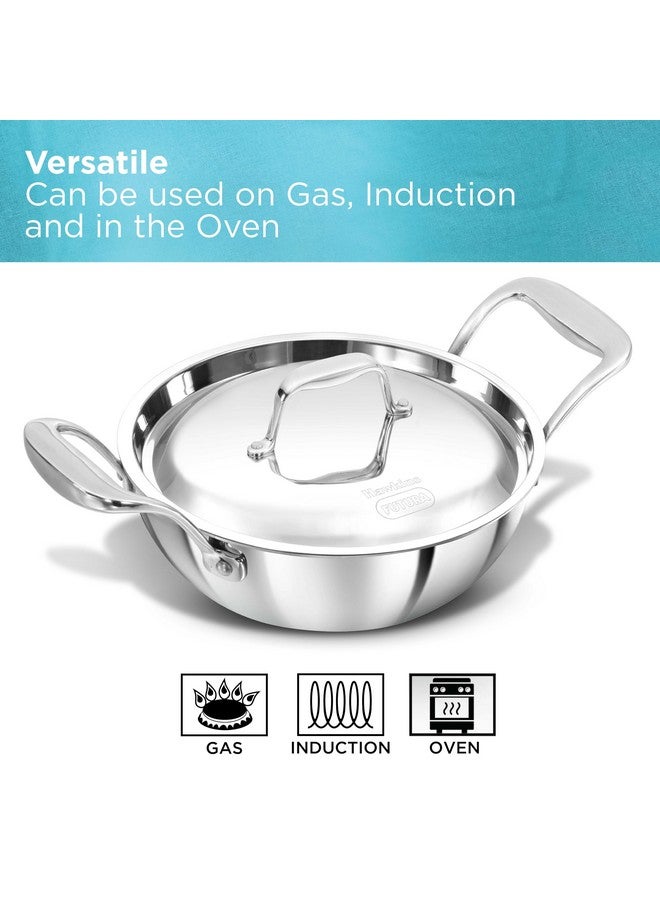 Hawkins Pro 1.5 Litre Deep-Fry Pan, Triply Stainless Steel Kadhai with Steel Handles and Steel Lid, Small Kadhai, Silver (PSK15S) - Image 5