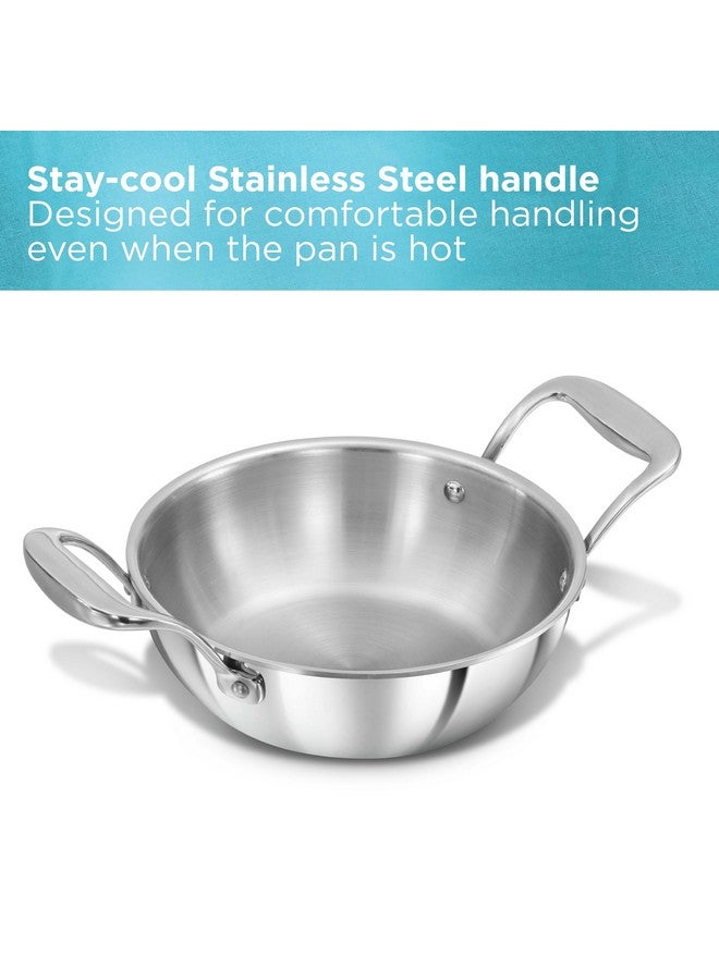 Hawkins Pro 1.5 Litre Deep-Fry Pan, Triply Stainless Steel Kadhai with Steel Handles and Steel Lid, Small Kadhai, Silver (PSK15S) - Image 4