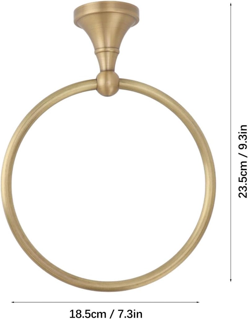 Bath Towel Ring, Multifunction Round Wall Mounted Copper Towel Ring Bathroom Hardware Accessories for Bathroom, Sturdy and Durable (960830) - Image 4