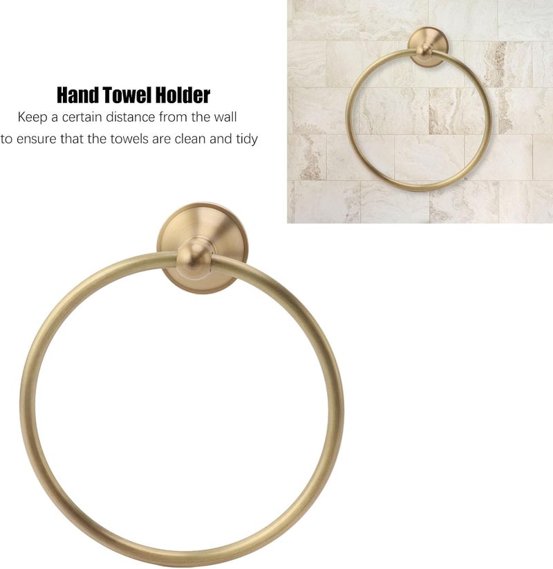 Bath Towel Ring, Multifunction Round Wall Mounted Copper Towel Ring Bathroom Hardware Accessories for Bathroom, Sturdy and Durable (960830) - Image 3