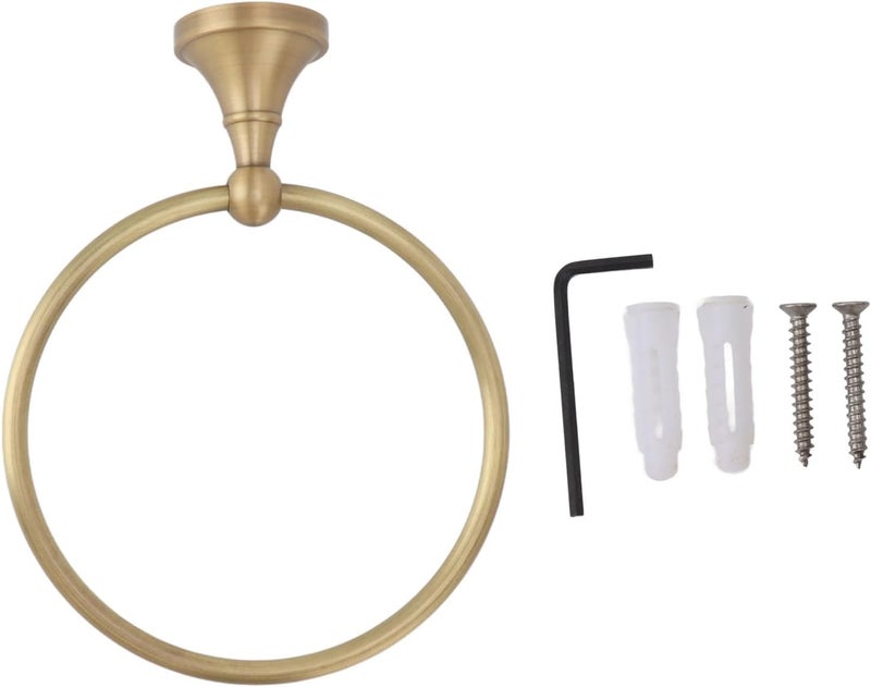 Bath Towel Ring, Multifunction Round Wall Mounted Copper Towel Ring Bathroom Hardware Accessories for Bathroom, Sturdy and Durable (960830) - Image 5