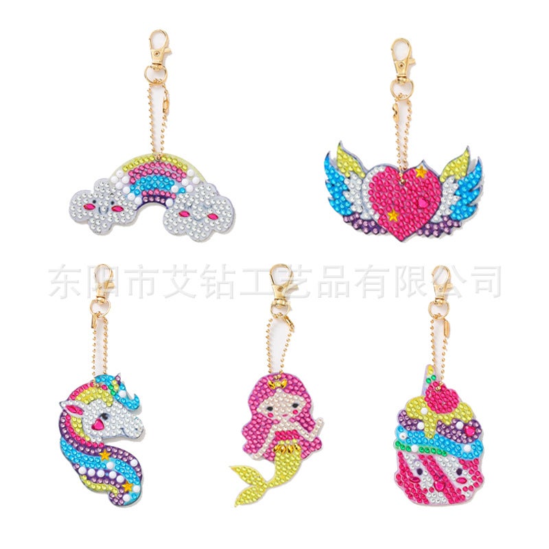 New Best-Selling Cartoon Animal Key Chain 5D Diamond Painting Children'S Handmade Diy Puzzle Small Pendant - Image 4