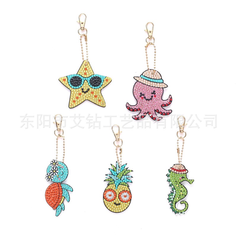 New Best-Selling Cartoon Animal Key Chain 5D Diamond Painting Children'S Handmade Diy Puzzle Small Pendant - Image 5
