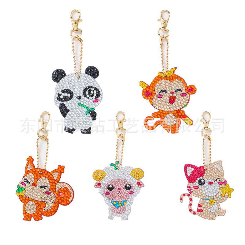 New Best-Selling Cartoon Animal Key Chain 5D Diamond Painting Children'S Handmade Diy Puzzle Small Pendant - Image 3