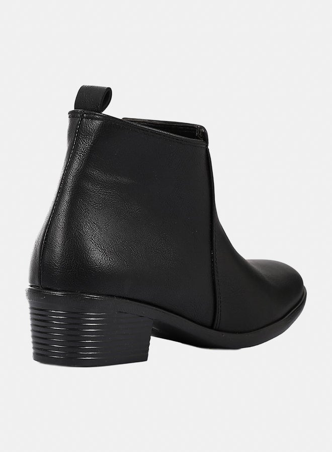 XO Style Leather Ankle Boot 1460 Black 3CM - Image 3