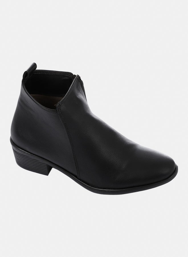 XO Style Leather Ankle Boot 1460 Black 3CM - Image 1