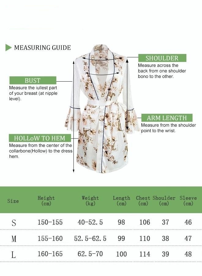 Women's Bathrobe Light Luxury Ice Silk Satin Cool Feeling Nightgown Trumpet Sleeve Design Breathable Skin-friendly Bathrobe Design And Color - Image 2