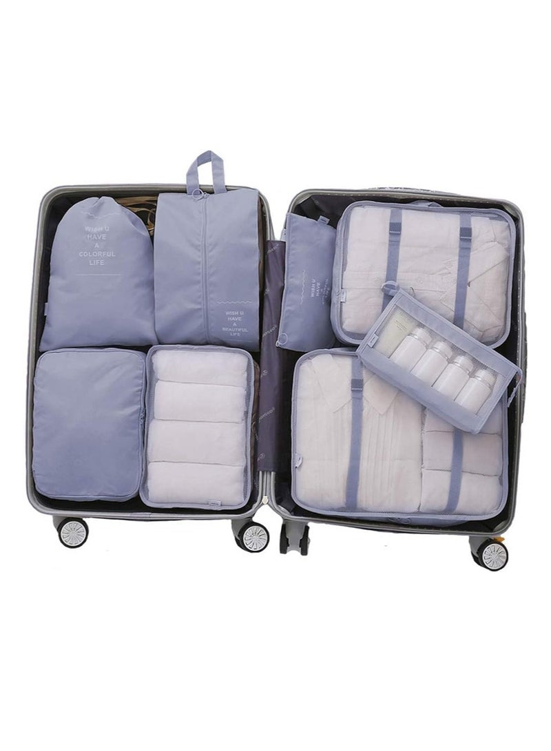DUNISO 8-Piece Travel Luggage Organizer Set, Suitcase Organizer with Multiple Compression Packing Cubes,Cloth Bags, Shoe Bag, Laundry Bag, Toiletry Bag, Accessories Bag, Underwear Bag (Navy Blue) - Image 4
