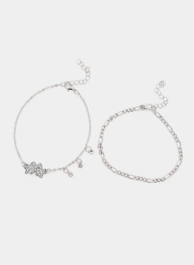 Pack of 2 - Charm Chain Anklet