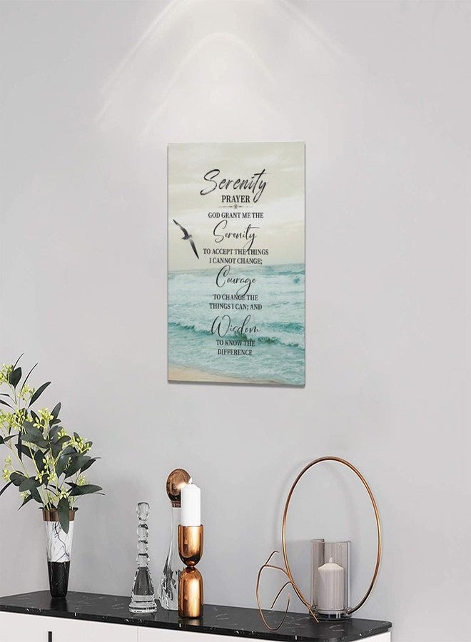 MountFlow Serenity Prayer Decor Wall Art God Grant Me The Serenity Canvas Prints Bible Verse Poster Christian Religious Gifts Scripture Artwork for Bedroom Office Living Room 12"x16" - Image 2