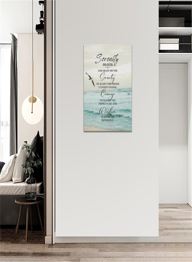 MountFlow Serenity Prayer Decor Wall Art God Grant Me The Serenity Canvas Prints Bible Verse Poster Christian Religious Gifts Scripture Artwork for Bedroom Office Living Room 12"x16" - Image 3