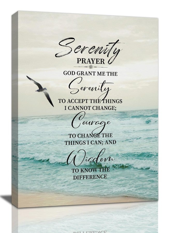 MountFlow Serenity Prayer Decor Wall Art God Grant Me The Serenity Canvas Prints Bible Verse Poster Christian Religious Gifts Scripture Artwork for Bedroom Office Living Room 12"x16" - Image 1