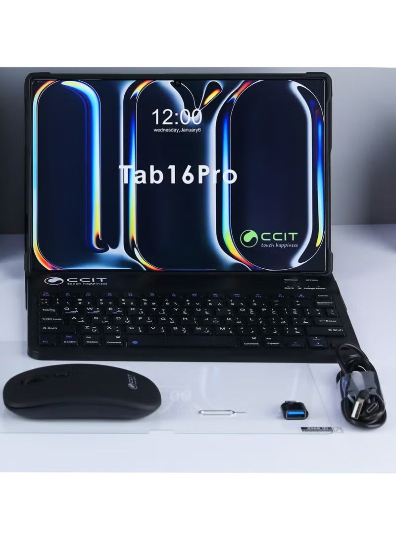 CCIT Tab 16 Pro 10.1-Inch Android Tablet with 16GB RAM, 1TB Storage, 10000mAh Battery, Dual SIM 4G LTE, Wi-Fi, Bluetooth, Stylus, Keyboard & Accessories, HD Display for Study, Work, Entertainment – Black, Fast Performance, Large Screen, Slim Design - Image 4