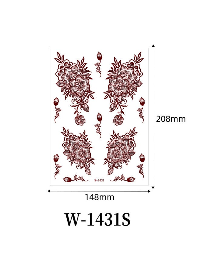 Mehendi Stickers Henna Mehendi stencil Tattoo Sticker for Hands Temporary Waterproof Mehndi Tattoo Body Art for Women & Girls - Image 1