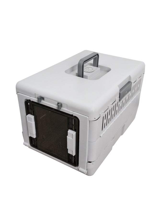 ويسفور حامل قطط قابل للطي، قفص سفر بلاستيكي متين مع باب قفل آمن، قفص محمول للحيوانات الأليفة للقطط والحيوانات الأليفة الصغيرة التي يقل وزنها عن 7.5 كجم، 32 × 48 × 31.5 سم - Image 1