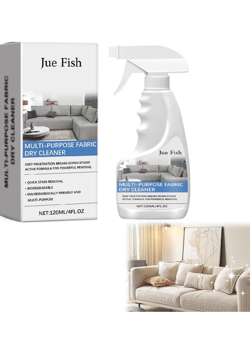 JUE-FISH Stain Remover for Carpet – Upholstery Cleaner Spray for Sofa, Couch, and Furniture Fabric, 120ML Stain and Odour Remover for Fabric, Couch, and Sofa Cleaning - Image 1