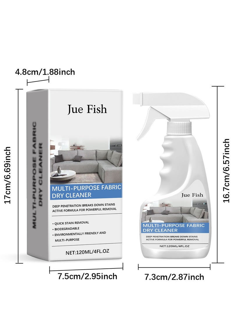 JUE-FISH Stain Remover for Carpet – Upholstery Cleaner Spray for Sofa, Couch, and Furniture Fabric, 120ML Stain and Odour Remover for Fabric, Couch, and Sofa Cleaning - Image 2