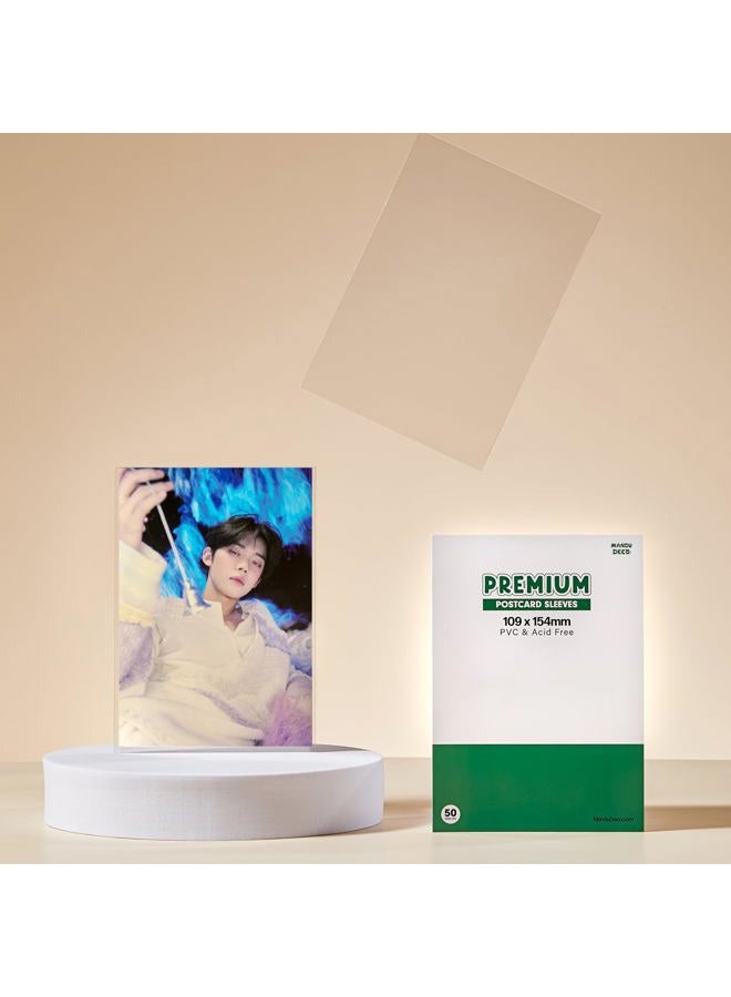 Mandu Deco Kpop Postcard Sleeves Clear Polypropylene Card Protector for Albums Postcards 4x6 inches, PVC Free and Acid Free, 50 Sleeves per Pack (109x154mm) - Image 2