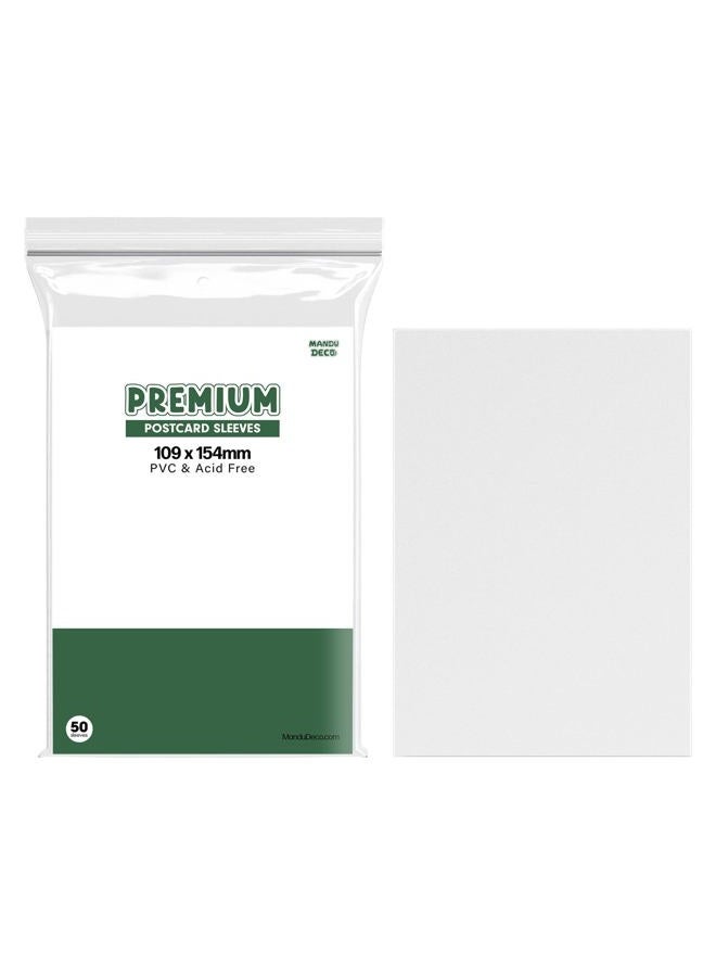 Mandu Deco Kpop Postcard Sleeves Clear Polypropylene Card Protector for Albums Postcards 4x6 inches, PVC Free and Acid Free, 50 Sleeves per Pack (109x154mm) - Image 1