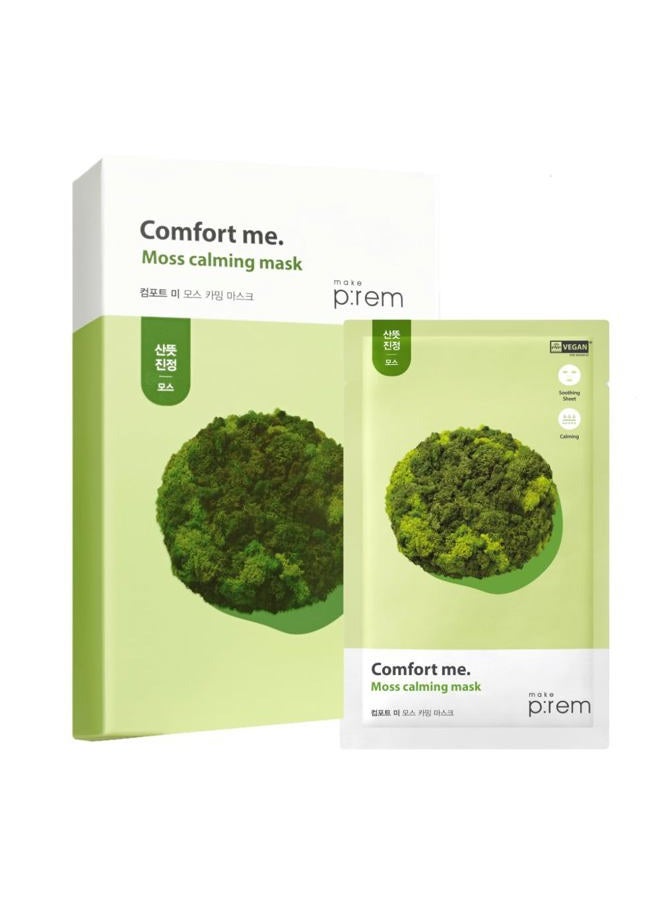 MAKEP:REM MAKE P:REM Comfort Me. Moss Calming Mask, Korean Facial Sheet Mask, EWG Green, Soothing & Hydrating Face Mask, EVE VEGAN, 28ml, 0.94 Fl.Oz. x 10EA - Image 1