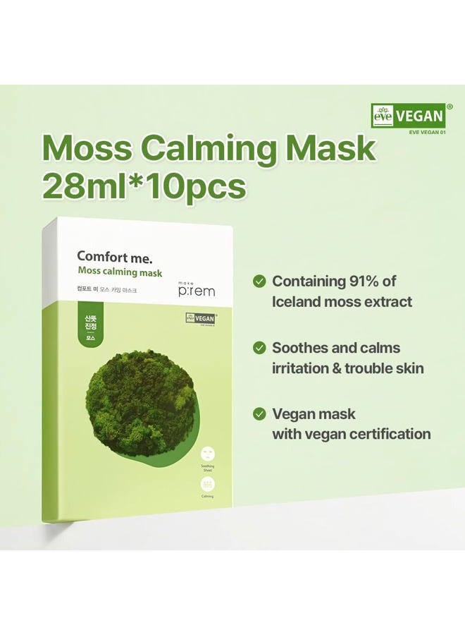 MAKEP:REM MAKE P:REM Comfort Me. Moss Calming Mask, Korean Facial Sheet Mask, EWG Green, Soothing & Hydrating Face Mask, EVE VEGAN, 28ml, 0.94 Fl.Oz. x 10EA - Image 3