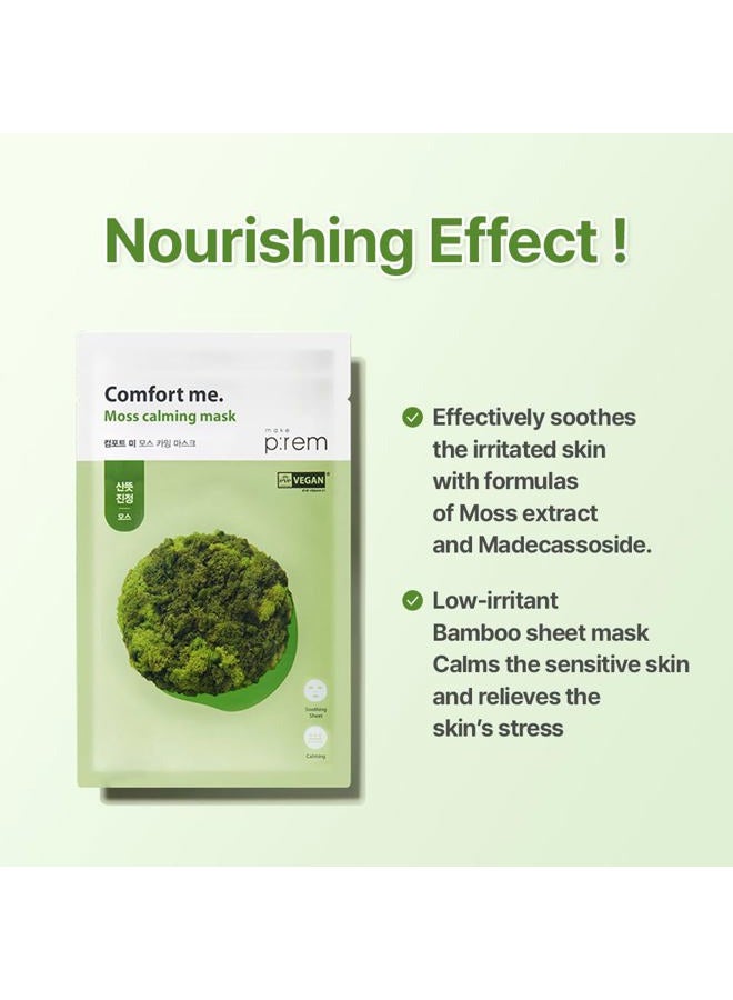MAKEP:REM MAKE P:REM Comfort Me. Moss Calming Mask, Korean Facial Sheet Mask, EWG Green, Soothing & Hydrating Face Mask, EVE VEGAN, 28ml, 0.94 Fl.Oz. x 10EA - Image 4