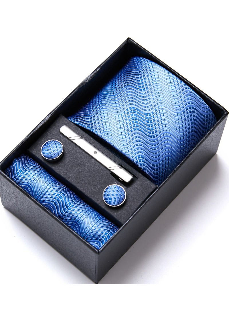 Fashionable Waves Pattern Necktie Suit Gift Box Set