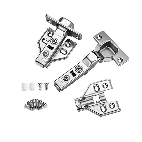 Luokim 4 Pack 2 Pairs Frameless Kitchen Cabinet Hinges Soft Close Half Overlay European 35mm Cup Cabinet Door Hinge Heavy Duty 105 Degree Opening Concealed Cabinet Hinge - Image 2