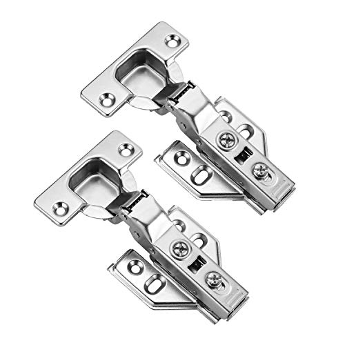 Luokim 4 Pack 2 Pairs Frameless Kitchen Cabinet Hinges Soft Close Half Overlay European 35mm Cup Cabinet Door Hinge Heavy Duty 105 Degree Opening Concealed Cabinet Hinge - Image 1