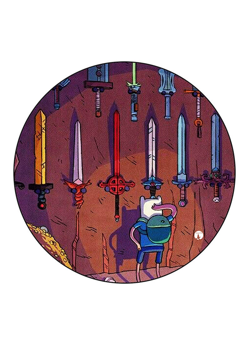 Adventure Time Printed Mouse Pad  Round  Multicolour